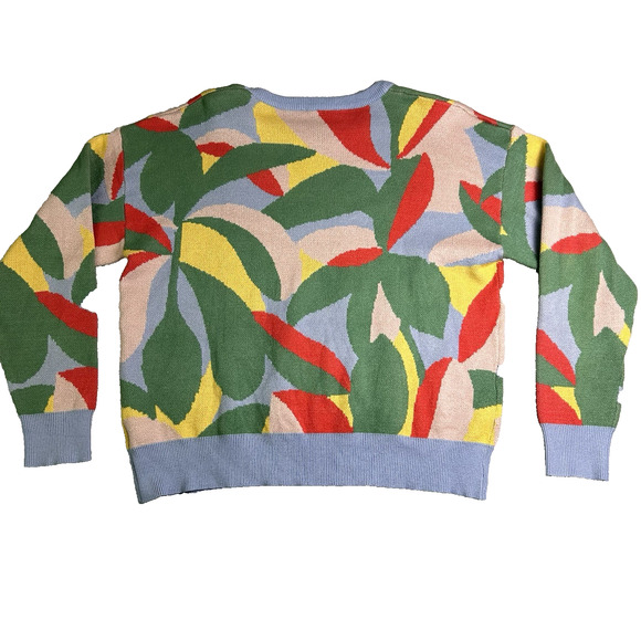 Polagram Crew Knit Sweater Womens Small Colorful Abstract Bold Maximalist - Picture 4 of 7